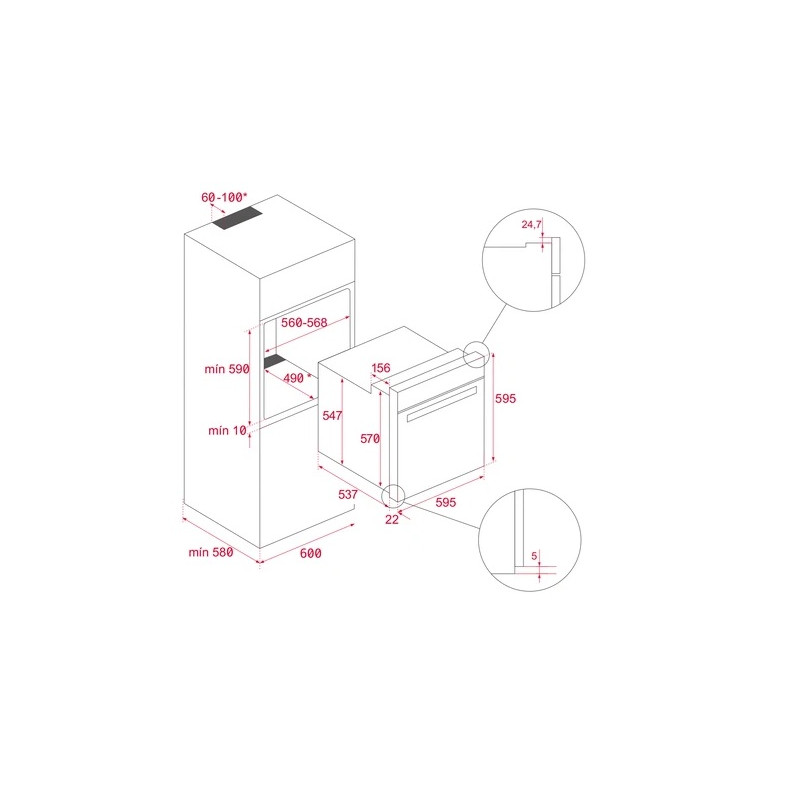 HSB 6150 FULL BLACK HORNOS EMPOTRABLES TEKA